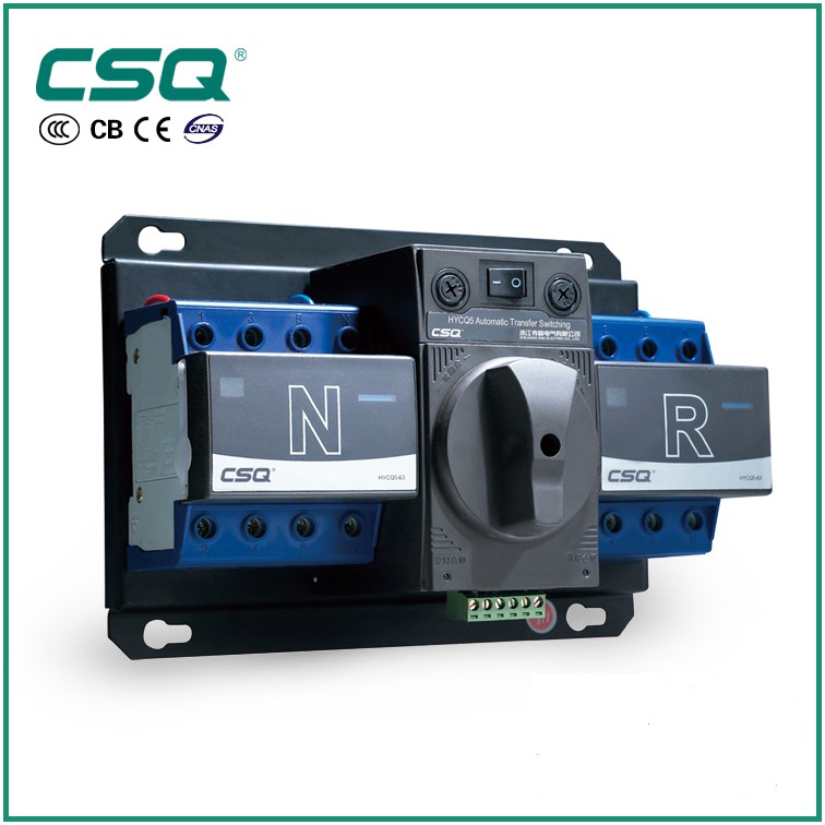 ATS CSQ HYCQ5 เอทีเอสสวิทช์ 3 เฟส 380V 4 โพล 32A และ 63A สวิตช์เปลี่ยนแหล่งจ่ายไฟฟ้าอัตโนมัติ CSQ