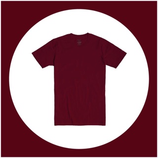 ส่งฟรี เสื้อยืดคอกลมสีเลือดหมู Unisex Maroon Jersey Crew