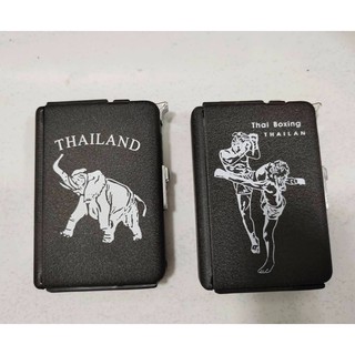 กล่องไฟแช็ก เติมแก๊ส ใส่บุหรี่ได้10มวน เลือกลายได้