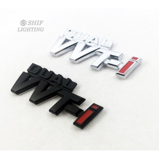 ราคาต่อ 1 ชิ้น เพจโลโก้ ดูออล ติด โตโยต้า อัลติส ด้านข้าง งานโลหะ ALTIS DUAL  VVT-I Logo Car Rear TOYOTA