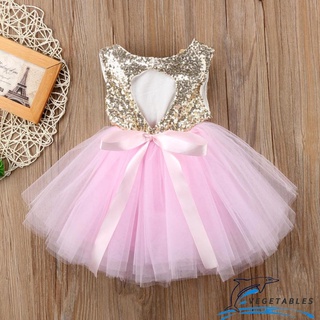 ZHY-Toddler Baby Girls Sleeveless Sequin Dress Princess Mesh Stitching Formal Party Tutu Gown Dresses