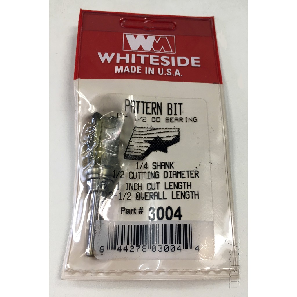 ดอกทริมเมอร์ pattern bit ลูกปืนล่าง Part 3004 ของ Whiteside จากอเมริกา