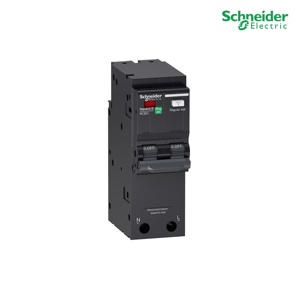 Schneider Electric - RCBO เมนเซอร์กิตเบรกเกอร์ป้องกันไฟรั่ว/ดูด ชนิด 50 แอมป์ 2 โพล 10kA_ QO250C10RC