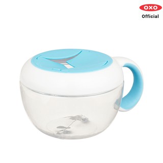 OXO Tot ถ้วยใส่ขนม แบบพกพา สีฟ้า l Flippy™ Snack Cup with Travel Cover- Aqua ของแท้ 100%