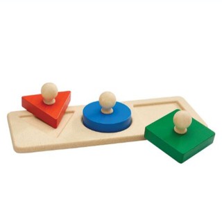 PlanToys 5390 Shape Matching Puzzle ของเล่นไม้จิ๊กซอว์หมุดไม้รูปทรงพื้นฐาน