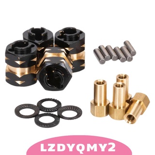 [Lzdyqmy2] ฮับหกเหลี่ยม ทองเหลือง อะลูมิเนียมอัลลอย สําหรับรถบังคับ Axial SCX24 Axi00002 Axi90081 4 ชิ้น