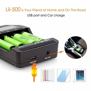 เครื่องชาร์จถ่าน LiitoKala Lii-500 ชาร์จได้ 4 ก้อน รองรับ 26650，21700，20700, 18650, 18490, 18350 AA AAA - Battery Charge