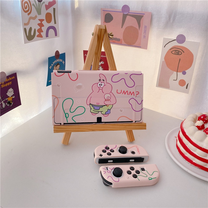 เคส OLED สําหรับ Nintendo Switch【UMM?】Patrick Star เคสซิลิโคนนิ่ม ลายการ์ตูนน่ารัก สําหรับจอยเกม