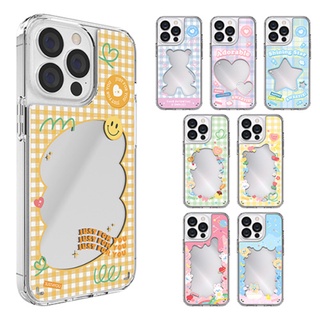 🇰🇷【 Korean Phone Case 】 Alpha Cute Frame Mirror Case Made in Korea Compatible for iPhone Galaxy