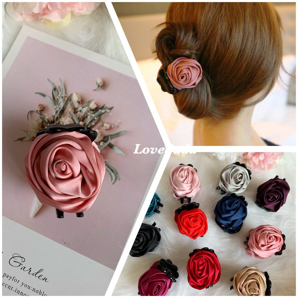 C1 กิ๊บหนีบผมกุหลาบ 11 สีให้เลือก กิ๊บดอกไม้ กิ๊บดอกไม้สไตล์เกาหลี สินค้าถ่ายจากงานจริง