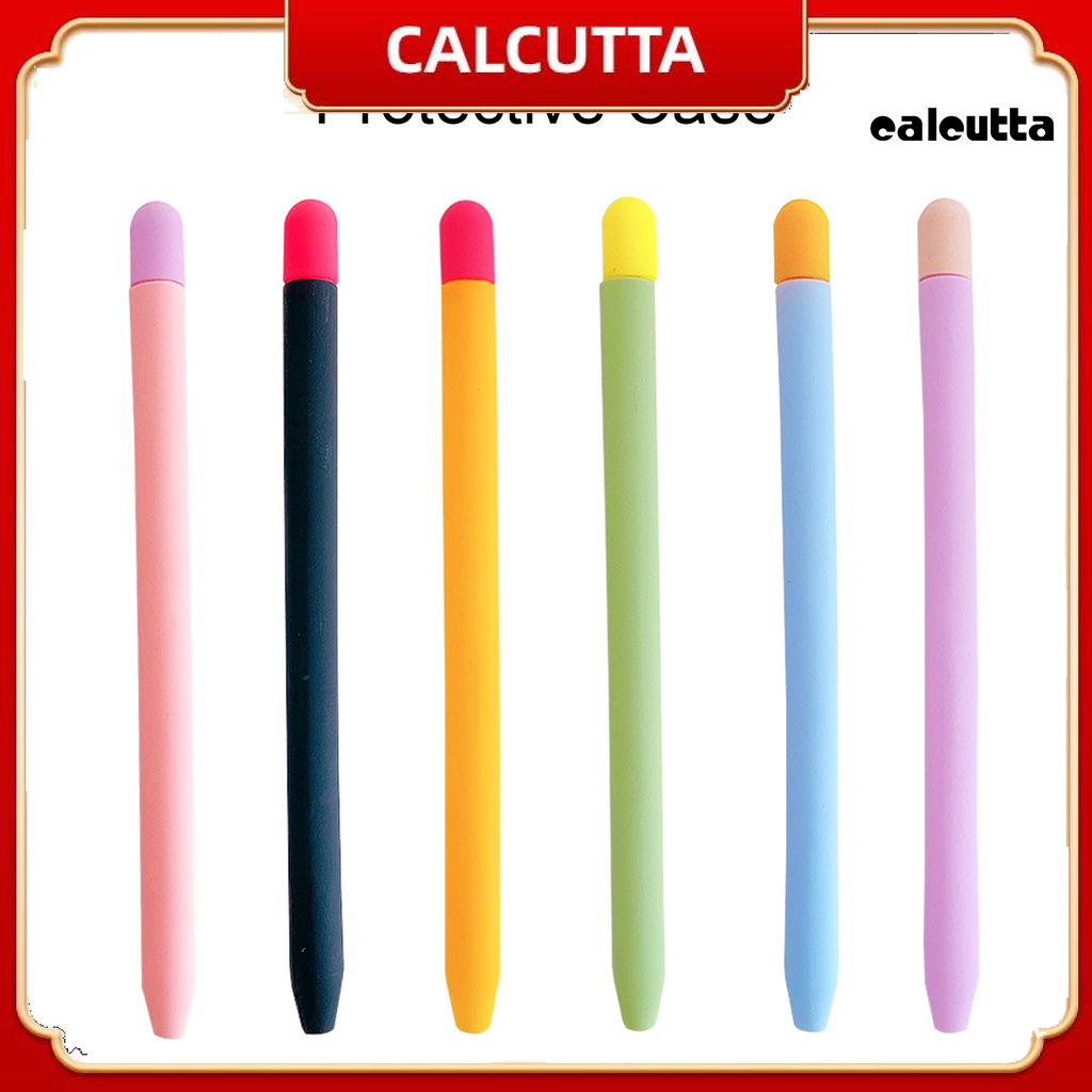【calc】เคสซิลิโคน กันลื่น พร้อมฝาปิดปากกา สําหรับ Apple Pencil 2