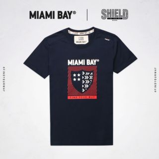 Miami Bay เสื้อยืดชาย รุ่น Shield สีกรม