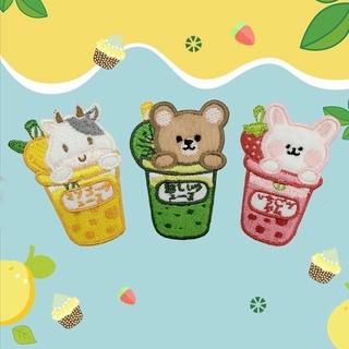 🧋พร้อมส่ง🧋ตัวรัดติดเสื้อ"bubble tea #2" มี 3 ลายให้เลือกค่ะ