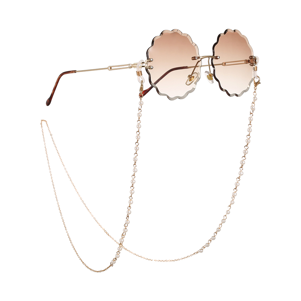Pearl Glass Crystal Bead Masked Sunglasses Glasses Chain Eyewear Lanyards #4