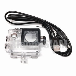 แหล่งขายและราคาเคสกันน้ำ + สายไฟกันน้ำ SJ4000 WiFi  AiR EKEN H9/H9R  sport camera กล้องแอคชั่น กรอบกันน้ำ กล่องกันน้ำอาจถูกใจคุณ