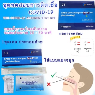 atkชุดตรวจโควิด-19เเม่นยำ100%(ยี่ห้อGenesea) สามารถตรวจได้ทุกสายพันธุ์ สินค้าพร้อมส่งในไทย