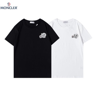 เสื้อยืดแขนสั้นผ้าฝ้ายแบบเย็บ Moncler แฟชั่นสําหรับผู้ชาย