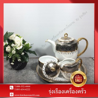 ชุดเหยือกน้ำชา ลายเบญจรงค์เนื้อบริสุทธิ์ SET 2 Pcs.