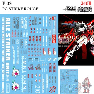 ดีคอลน้ำ [D.L. Darlin] P03 MPF-02 STRIKE ROUGE + FX-550 SKYGRASSPER PG 1/60 Water Decal P 03