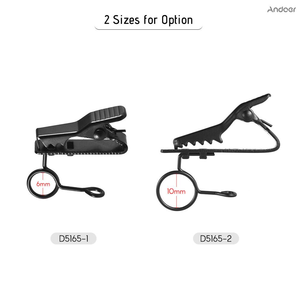 Andoer EY-J03 คลิปหนีบไมโครโฟน แบบมีสาย ขนาด 6 มม. 5 ชิ้น