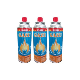 กาซู แก๊สกระป๋อง ขนาด 250 กรัม แพ็ค 3 กระป๋อง Gazu Gas Can, 250 grams, pack of 3 cans