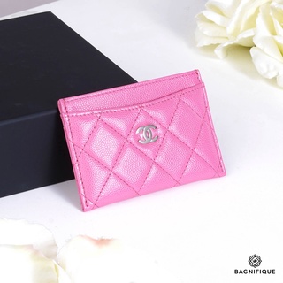 CHANEL CARD SLOT PINK CAVIAR GHW