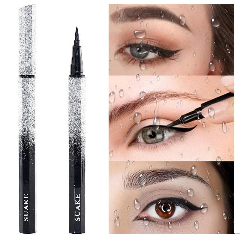 Suake Star Eyeliner, Waterproof, Sweat-proof, Long-lasting, No Smudge, Novice Liquid Eyeliner Pen สีดํา