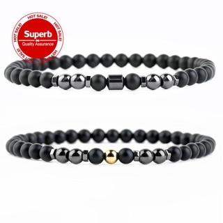 สร้อยข้อเท้า หินธรรมชาติ แม่เหล็ก สีดํา เป็นที่นิยม ทุกเพศ ผ…