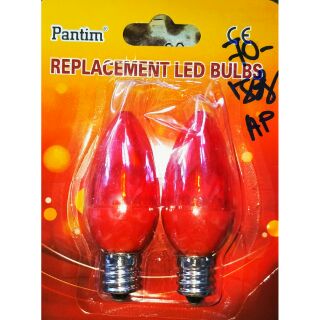 หลอดจำปี LED 0.5 วัตต์(= 7 วัตต ์)ขั้วเกลียว E 12 สีแดง