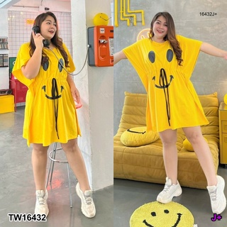 เดรสสั้น #Bigsize มีเชือกรูดเอว ทรงปีกค้างคาว TT16432 #Bigsize short dress with drawstring waist bat wing