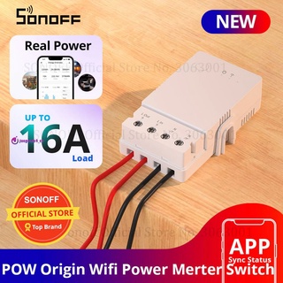 Sonoff POW Origin 16A สวิตช์มิเตอร์ไฟฟ้าอัจฉริยะ พร้อมมอนิเตอร์รีเลย์ป้องกันไฟโหลดเกิน สําหรับ Alexa Google Home