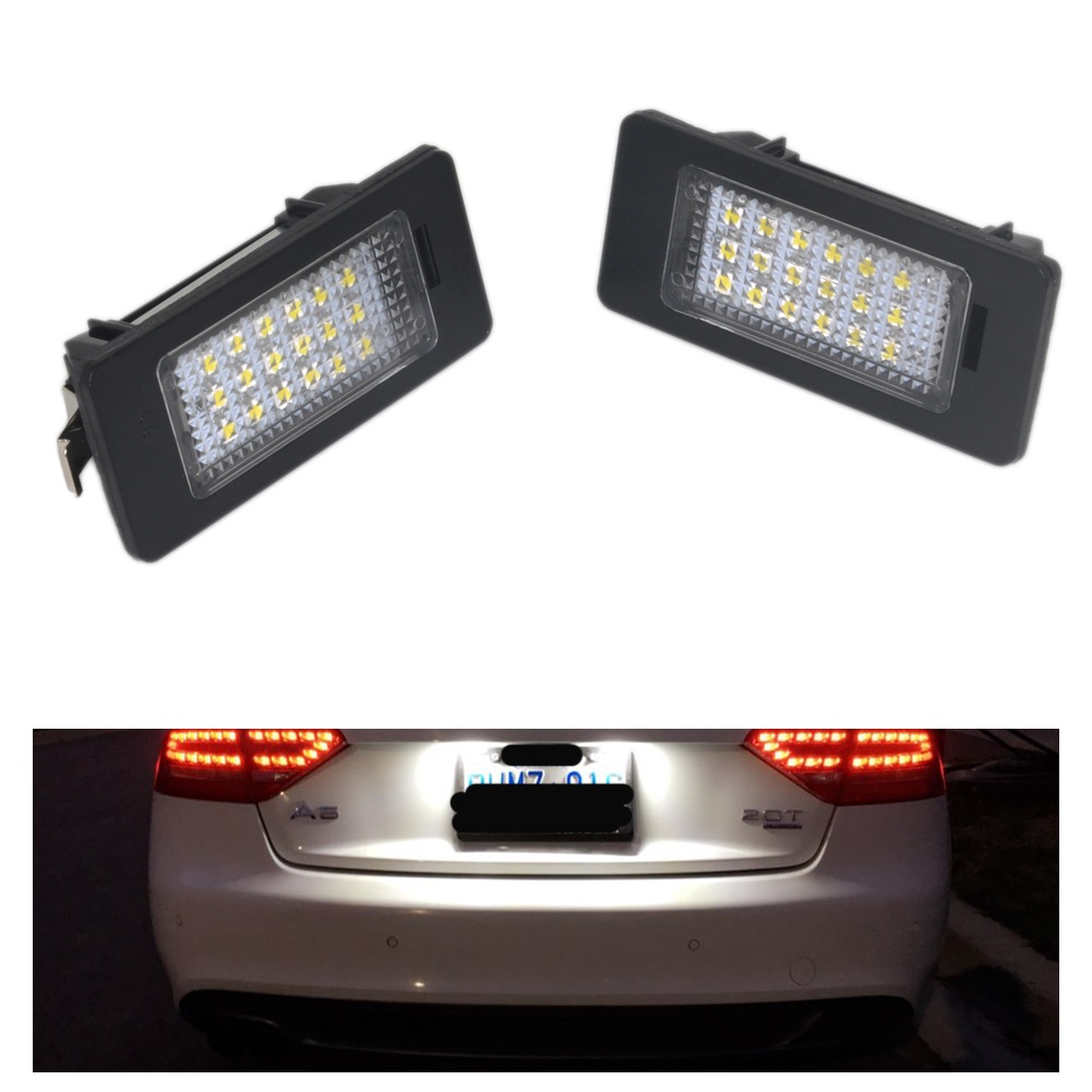 รถป้ายทะเบียนจํานวนแผ่นสัญญาณโคมไฟสําหรับ Audi A4 B8 A5 S5 Q5 สําหรับ VW Passat 5D R36 2008 แสงสีขาว