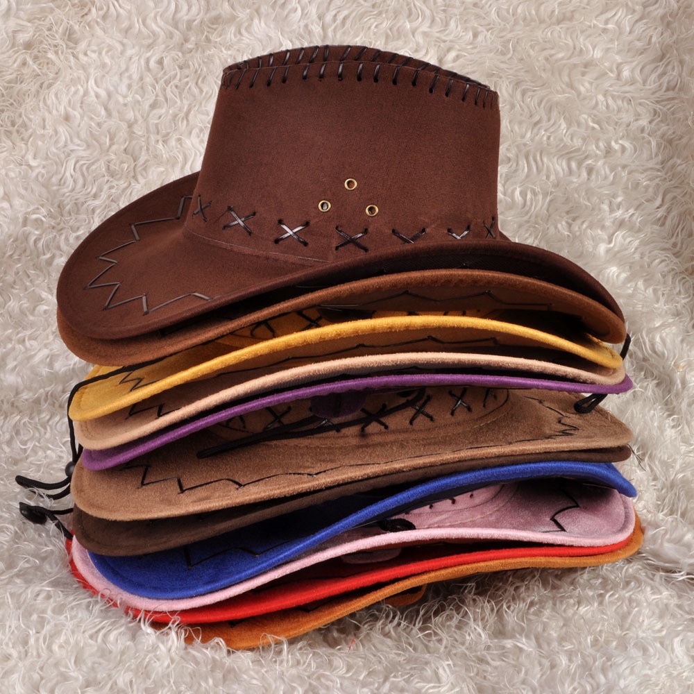 หมวกคาวบอย ปีกกว้าง เเนวแฟนซี สไตล์คาวบอย ตะวันตก เครื่องแต่งกาย Cowboy hab ผู้ใหญ่ ผู้ชาย ผู้หญิง กันแดด ปีกรอบ