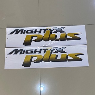 สติ๊กเกอร์* MIGHTY X PLUS ติดข้างท้ายกระบะ TOYOTA (ราคาต่อคู่ มี 2 ชิ้น )