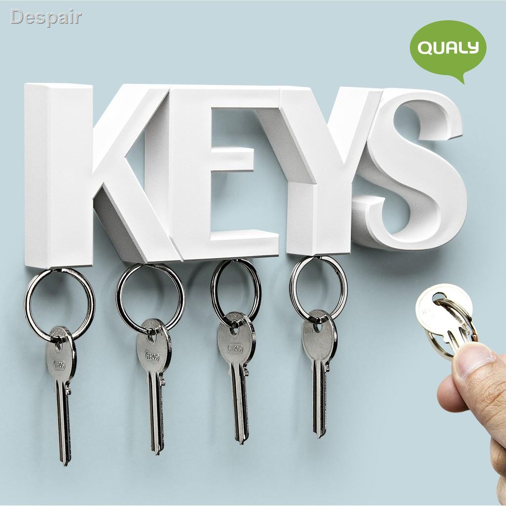 ☫☬☇Qualy - Key Holder ที่ห้อยกุญแจและพวงกุญแจ ติดผนังบ้านน่ารัก ใช้งานง่ายไม่ยุ่งยาก เก็บกุญแจดีป้องกันการสูญหาย QL10240