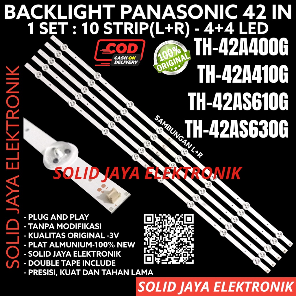 PANASONIC LED TV BACKLIGHT 42 INC TH-42A400G TH-42A410G TH-42AS610G TH-42AS630G 3V 8K TH 42A400 42A4