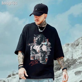 ✶ﺴ№✺2PAC Tupac Tshirt Oversized Graphic print cotton streetwear shirt For Men Women Korean Fashion#0 . เสื้อเชิ้ตแขนสั้น