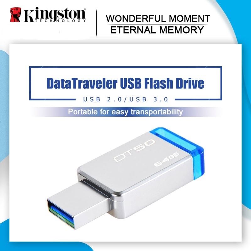 【 Brand New】 Kingston DT50 USB 3.0 USB Flash Drive 16GB Pendrive 128GB 32GB Pendrive 64GBGB Metal Pe
