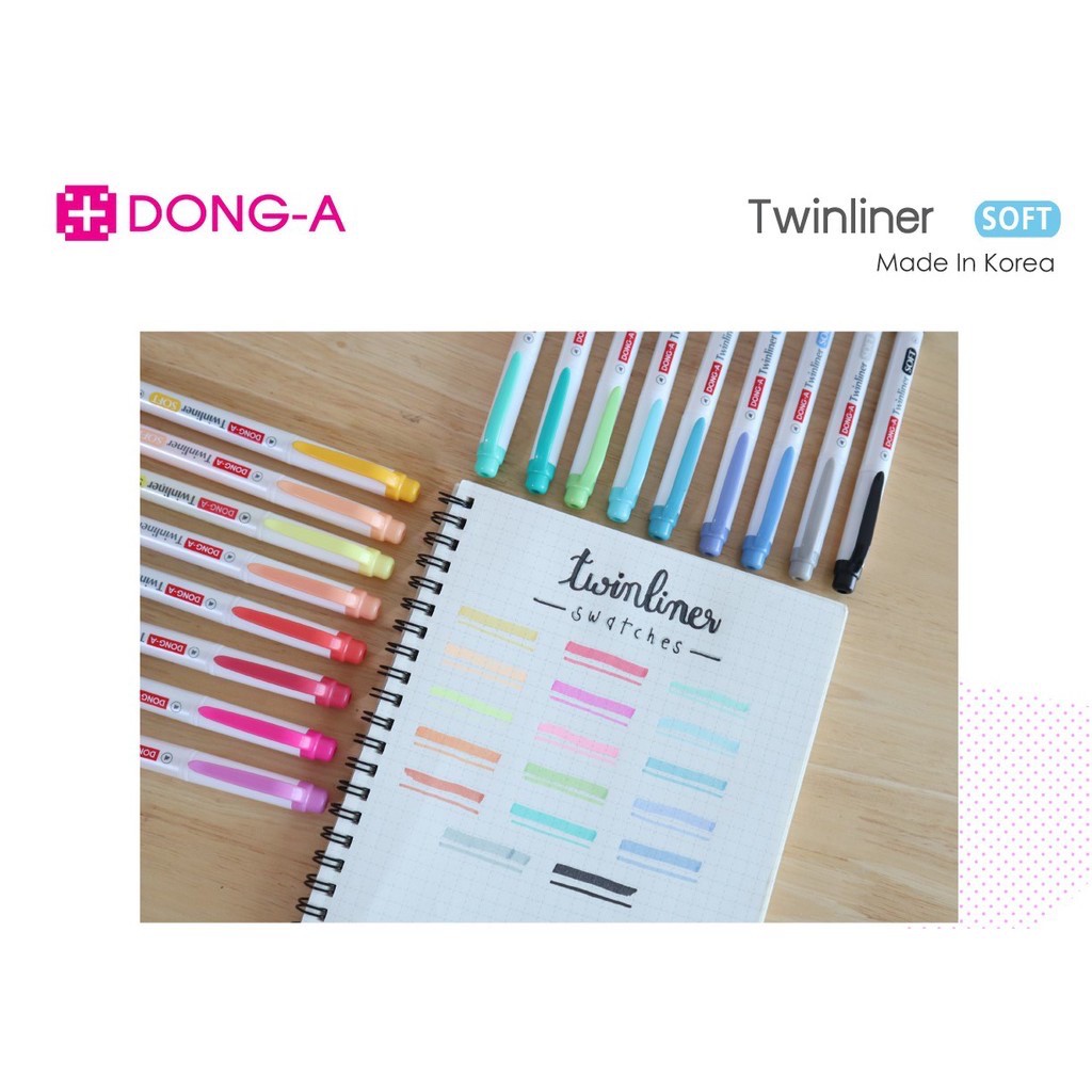 ปากกาเน้นข้อความ Twinliner Soft Dong-A set 12 สี และ 17 สี (12 สี + 5 สีใหม่ ) ปากกาไฮไลท์ ราคา ถูกที่สุด ดีลบีเคเค แกลเลอรีภาพที่ 2