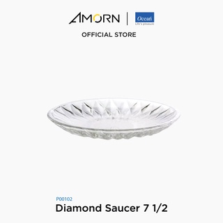 AMORN - (Ocean) P00102 Diamond Saucer [1กล่อง(6ใบ)]- จานไดมอนด์ จานดินเนอร์เเวร์ จานโอเชี่ยนกลาส 7.5 นิ้ว Diamond 7.5"