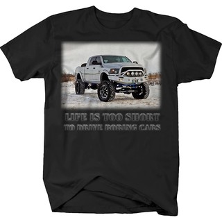 เสื้อยืดผู้ชาย ขายดี สไตล์ OS Gear Life is Too Short Boring Cars Dodge Ram