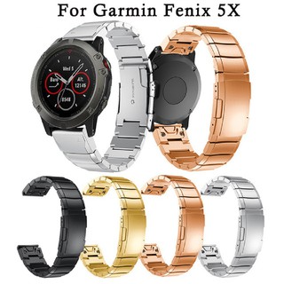 สายนาฬิกาข้อมือสแตนเลสสายนาฬิกาข้อมือโลหะสําหรับ Garmin Fenix 5X / 5X Plus