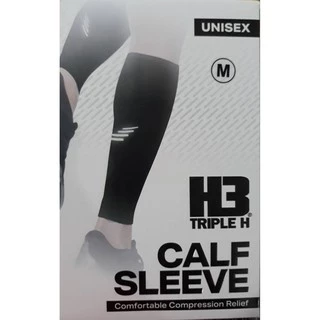 H3 ผ้ารัดน่อง รัดน่องวิ่ง H3 Calf Sleeve รัดกระชับเพิ่มความแข็งแรงให้กับกล้ามเนื้อ สีดำ Size S-L 1 แพ็ค มี 1 คู่