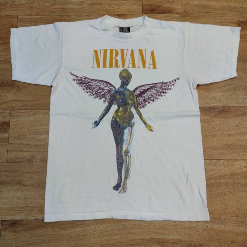 NIRVANA IN UTERO 1993 ลายเสื้อวง เสื้อวงเนอร์วานา เสื้อวงลายปีกนางฟ้า