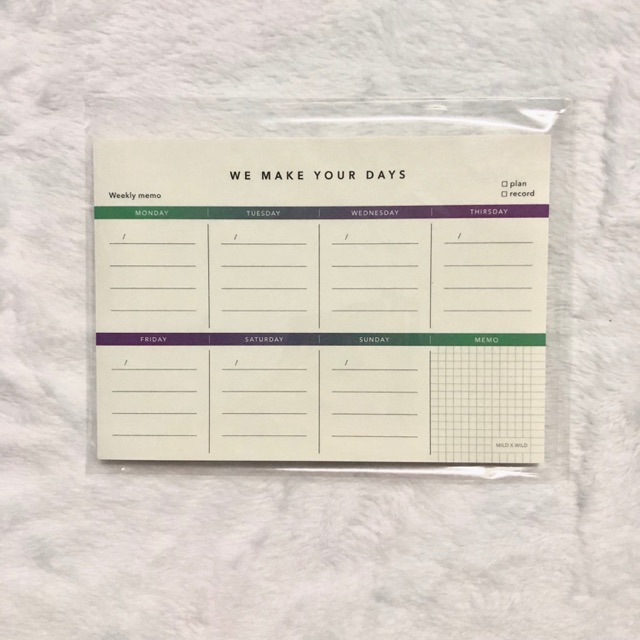 MILDXWILD Weekly Planner ส่งฟรีลทบ.