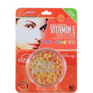 วิตามินอี เข้มข้น แคปซูลใส พีอาซู PIAOXIU VITAMIN E (1ตลับ:60แคปซูล)