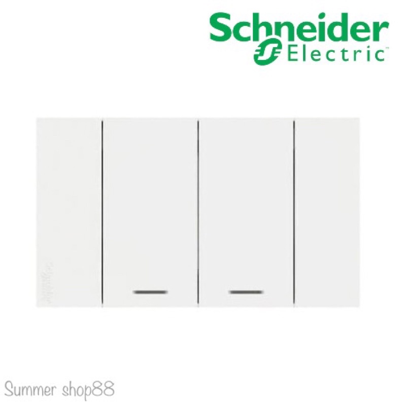 Schneider Elictric สวิตช์ทางเดียว 2 ช่อง ขนาดกลาง พร้อมหน้ากาก สีขาว รหัส A7032F_WE รุ่น AvatarON A