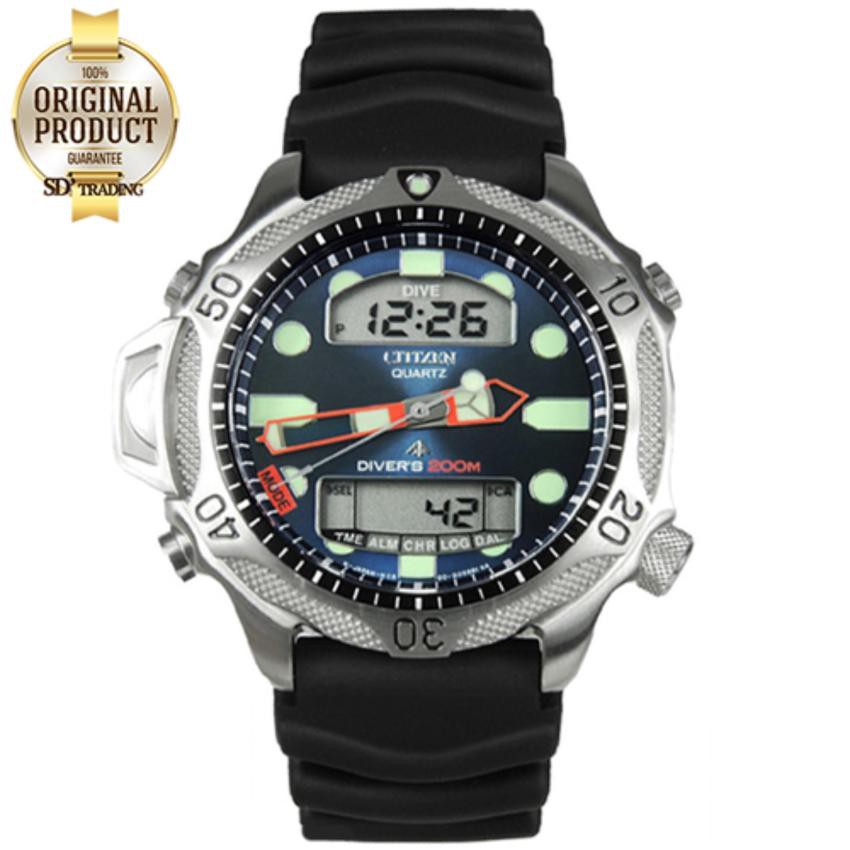 CITIZEN ProMaster Diver Quartz Watch สายเรซิ่นสีดำ รุ่น JP1010-00L - Silver/Blue