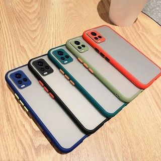 เคสขอบสีหลังด้าน เคสโทรศัพท์มือถือใส VIVO V27 Pro V25 5G V25e V27e Y02 Y02s Y35 Y16 Y22 Y22s Y55 4G ท์แบบด้าน กันกระแทก