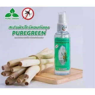 [ทั้งหมด 12 ชิ้น] เพียวกรีน สเปรย์ตะไคร้หอมกันยุง 120 ซีซี PURE GREEN PRAY MOSQUITO REPELLENT 120 CC.